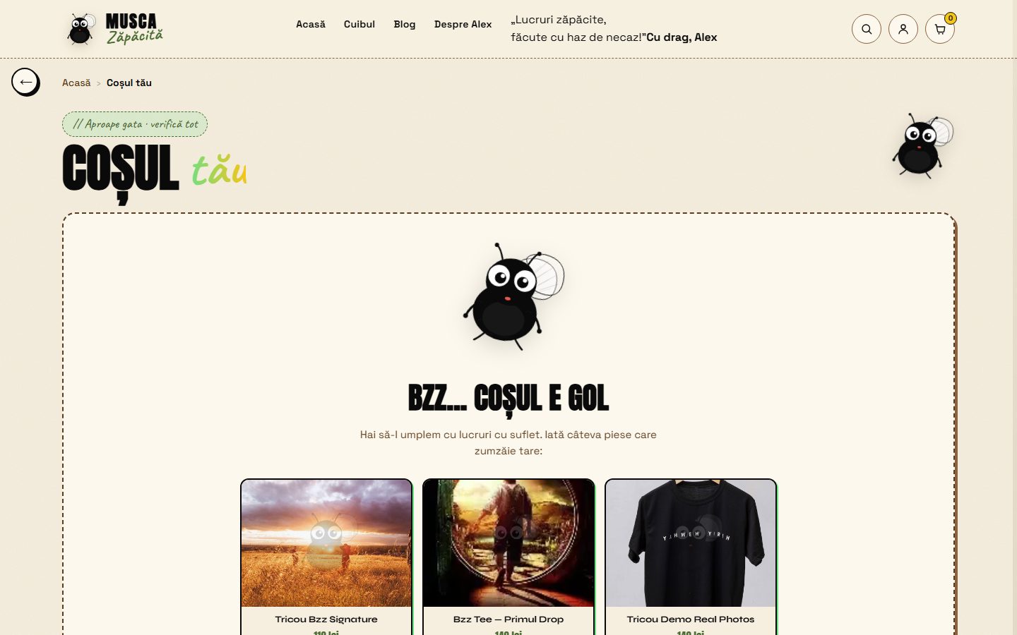 Musca Zăpăcită — brand de streetwear cu magazin online complet
