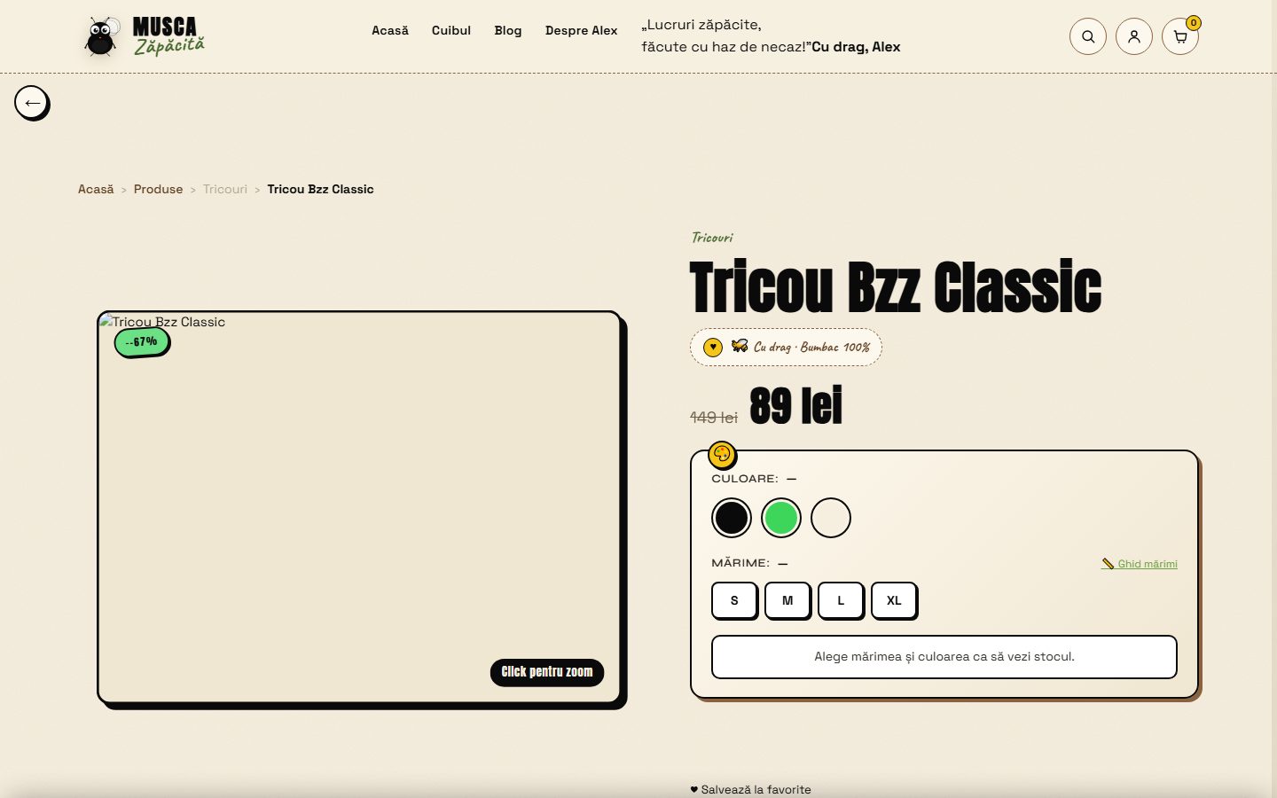 Musca Zăpăcită — brand de streetwear cu magazin online complet