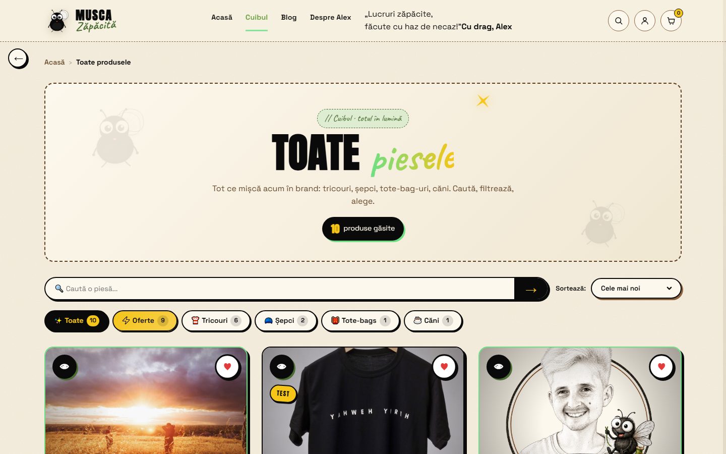 Musca Zăpăcită — brand de streetwear cu magazin online complet