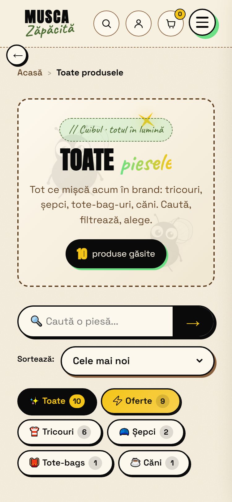 Musca Zăpăcită — brand de streetwear cu magazin online complet