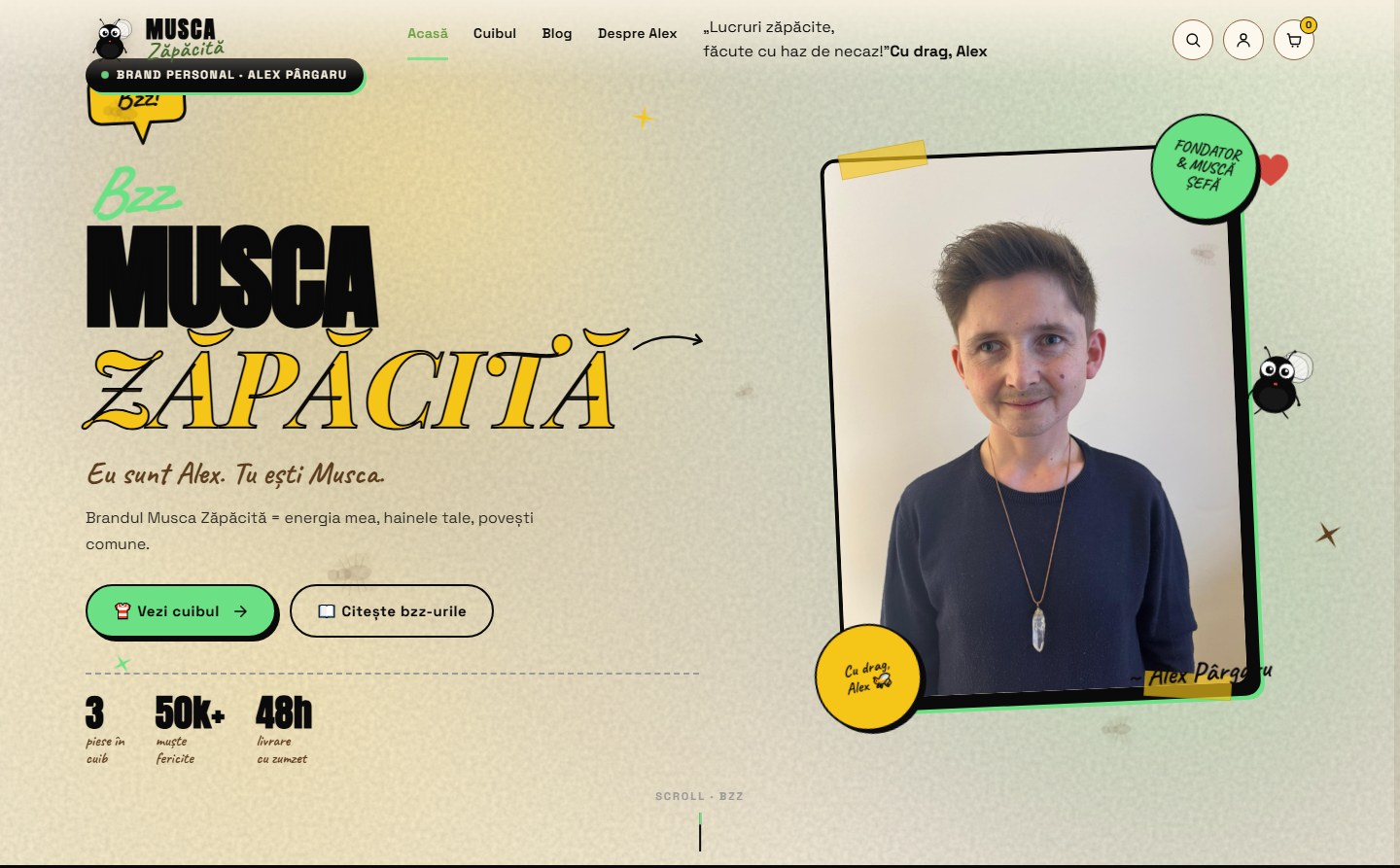 Musca Zăpăcită — brand de streetwear cu magazin online complet
