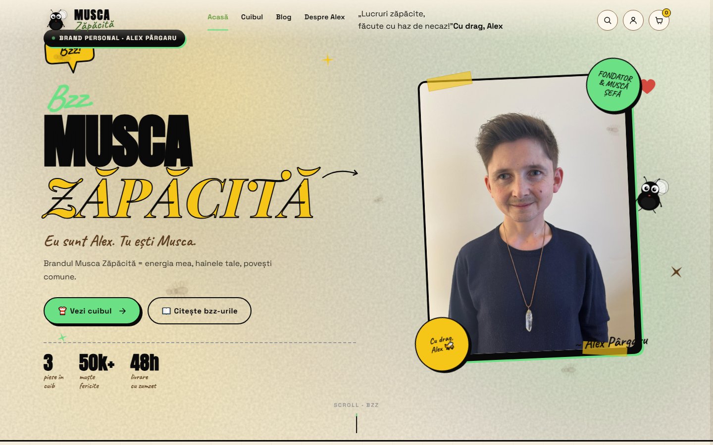 Musca Zăpăcită — brand de streetwear cu magazin online complet