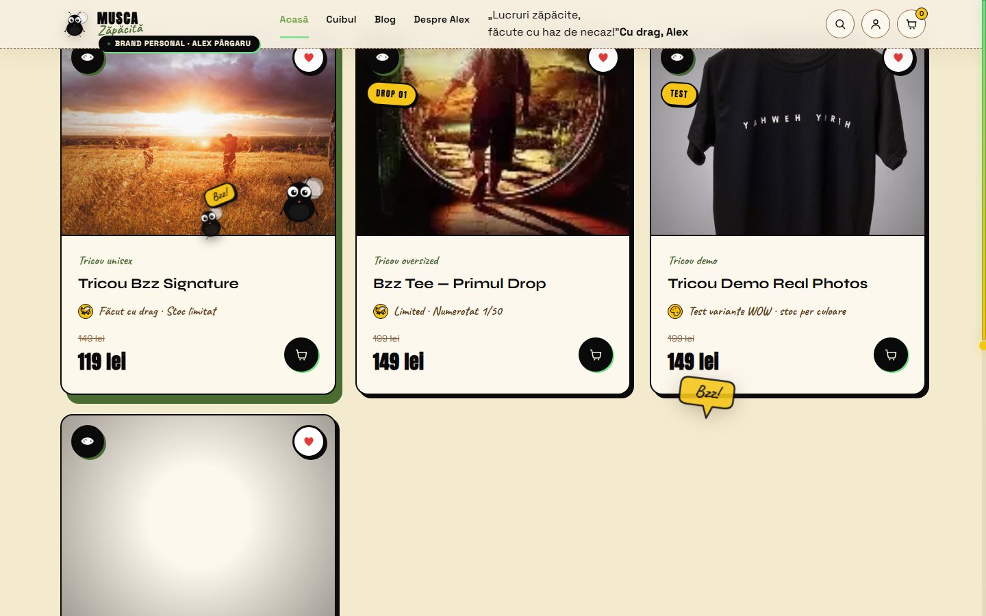 Musca Zăpăcită — brand de streetwear cu magazin online complet