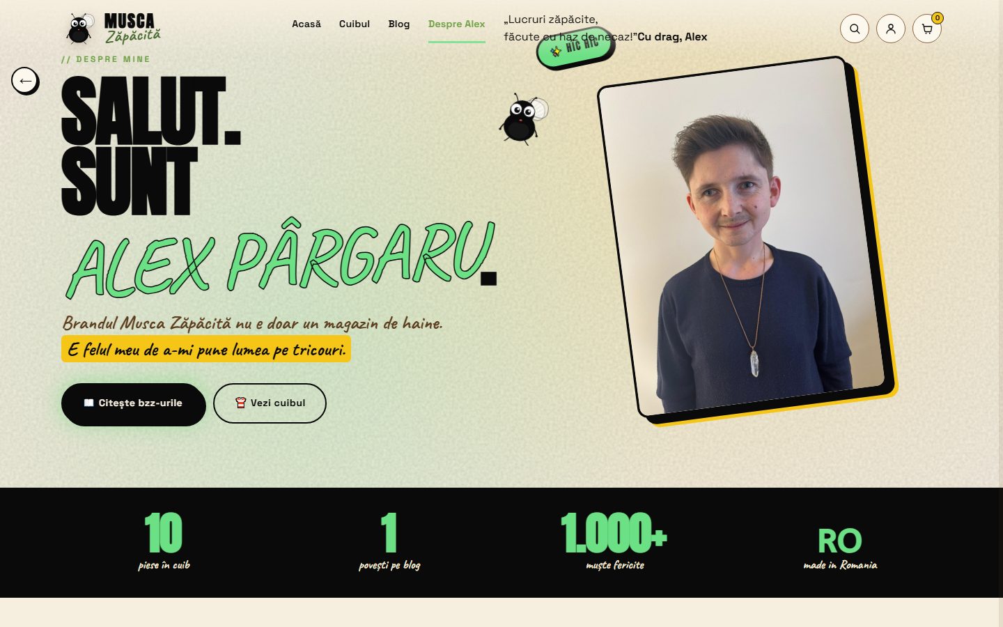 Musca Zăpăcită — brand de streetwear cu magazin online complet