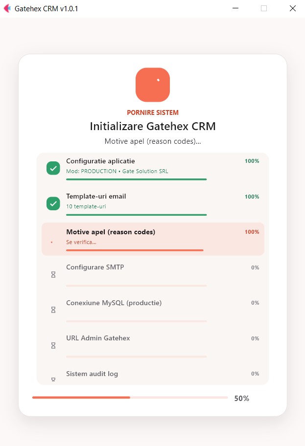 GateHex CRM — Sistem de gestiune clienti cu conformitate fiscala RO