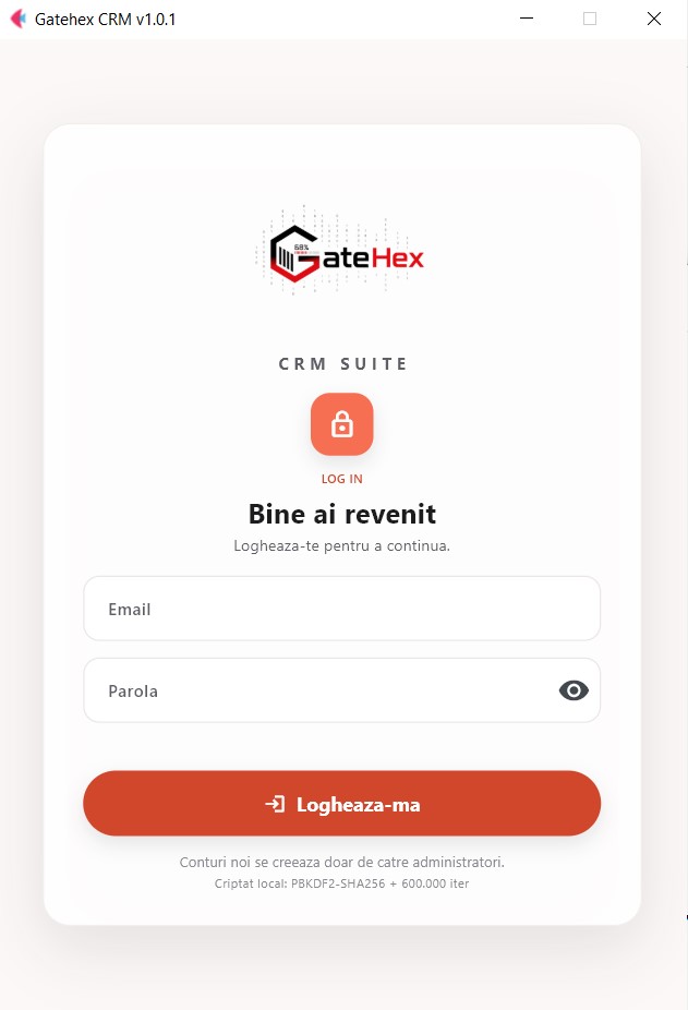 GateHex CRM — Sistem de gestiune clienti cu conformitate fiscala RO