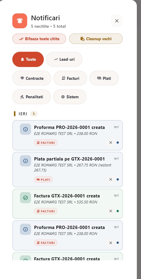 GateHex CRM — Sistem de gestiune clienti cu conformitate fiscala RO