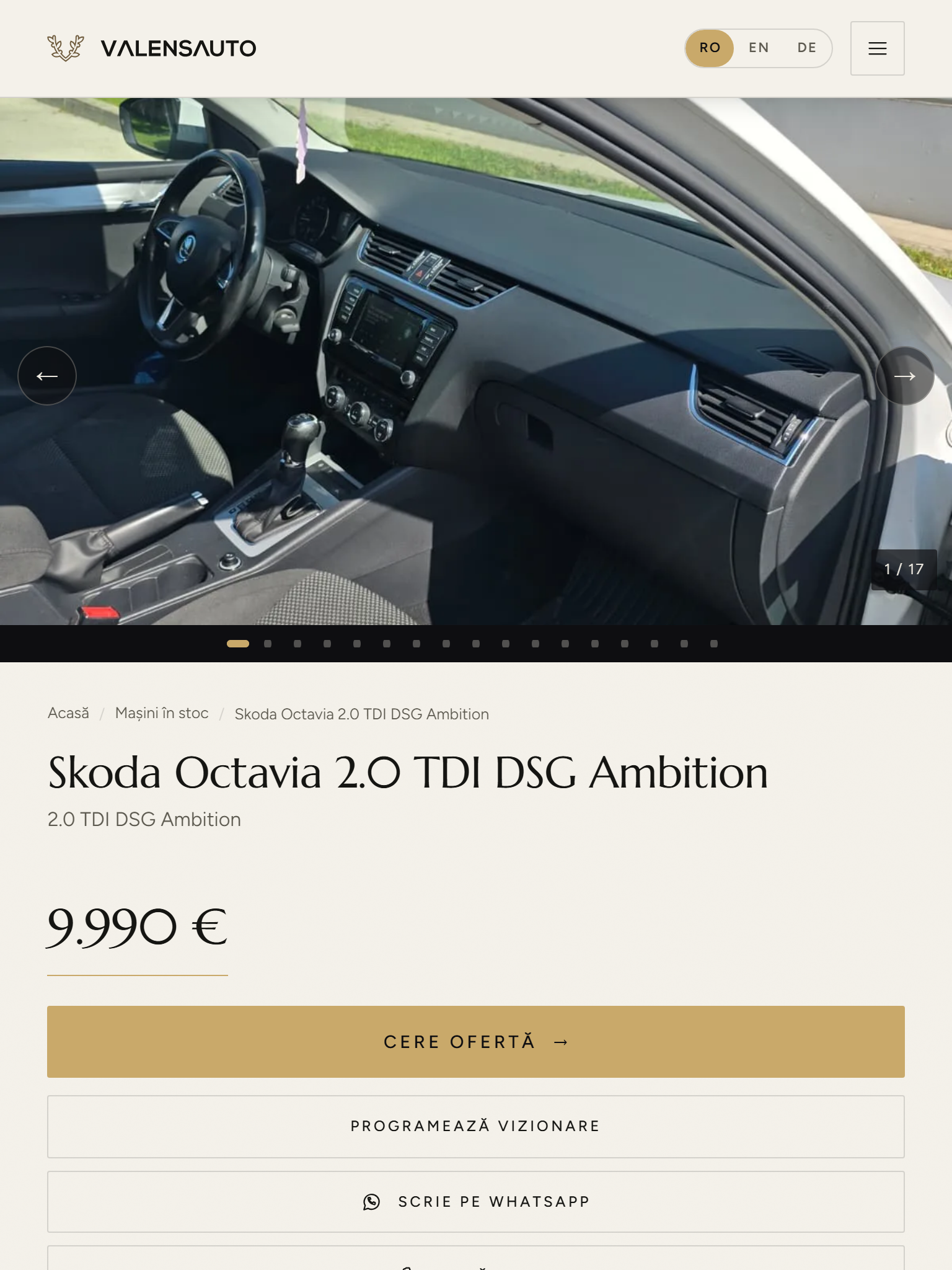 Valens Auto — Platformă de prezentare și stoc auto