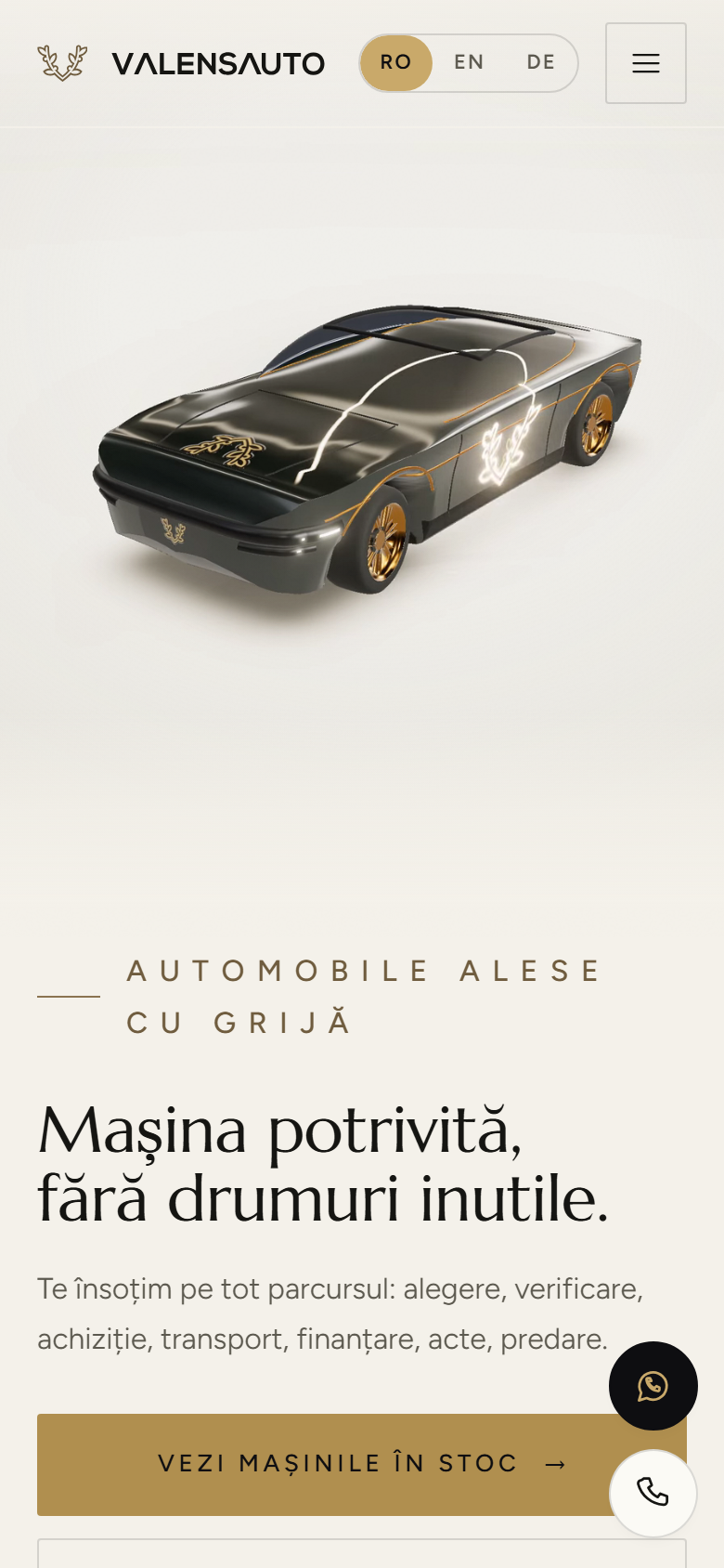 Valens Auto — Platformă de prezentare și stoc auto
