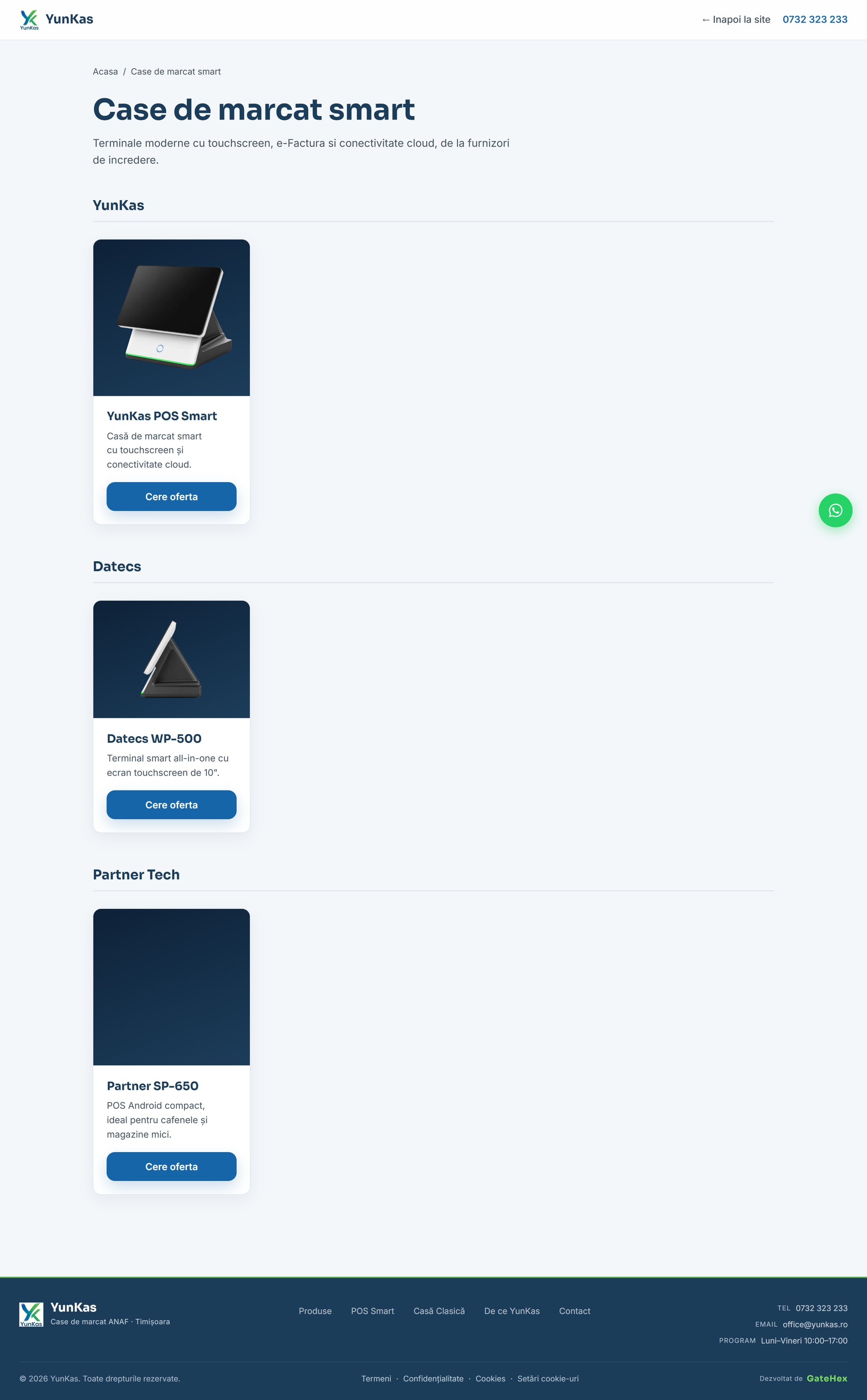 YunKas — case de marcat fiscale, prezentare & configurator 3D