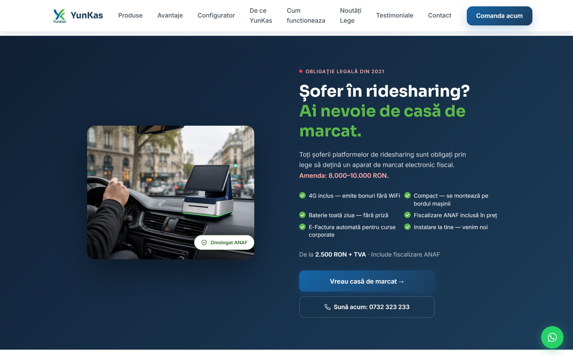 YunKas — case de marcat fiscale, prezentare & configurator 3D