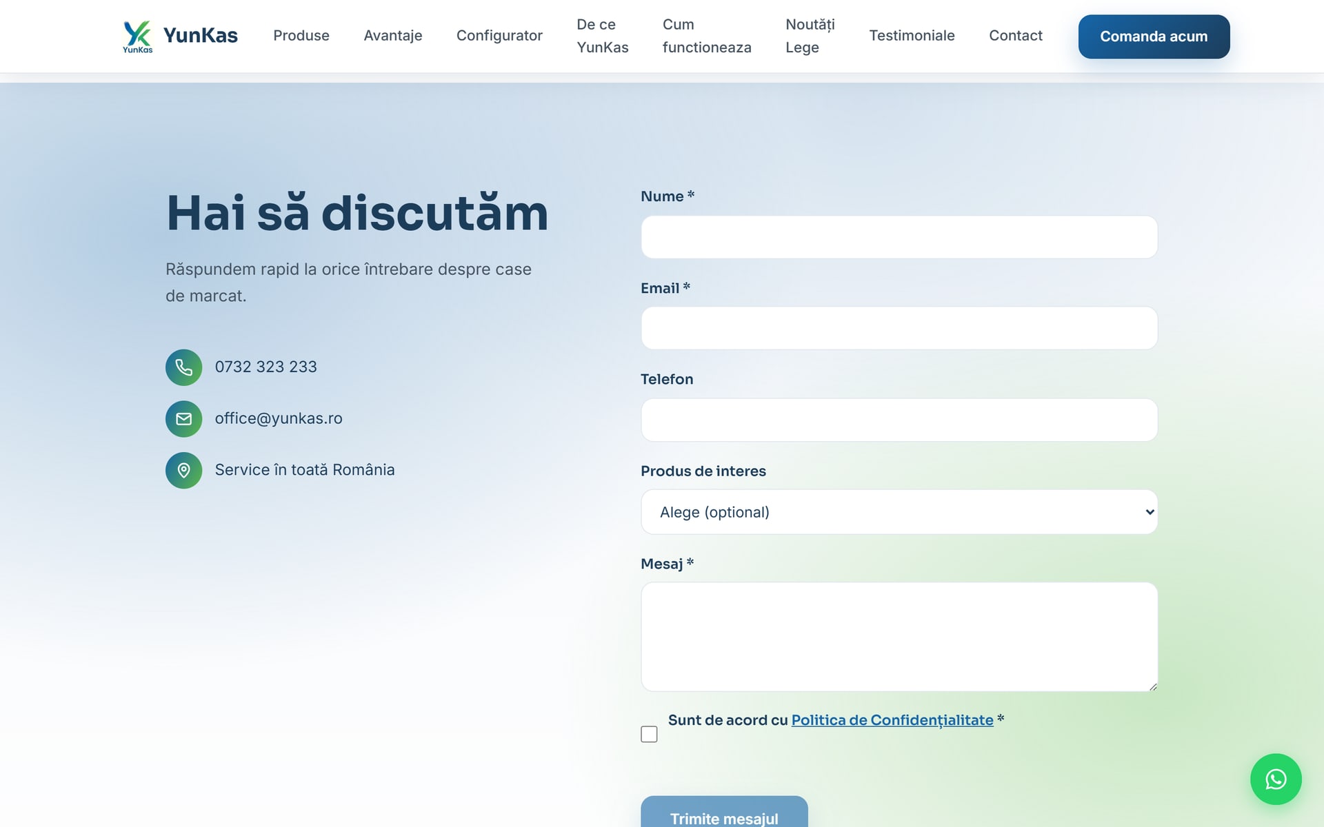 YunKas — case de marcat fiscale, prezentare & configurator 3D
