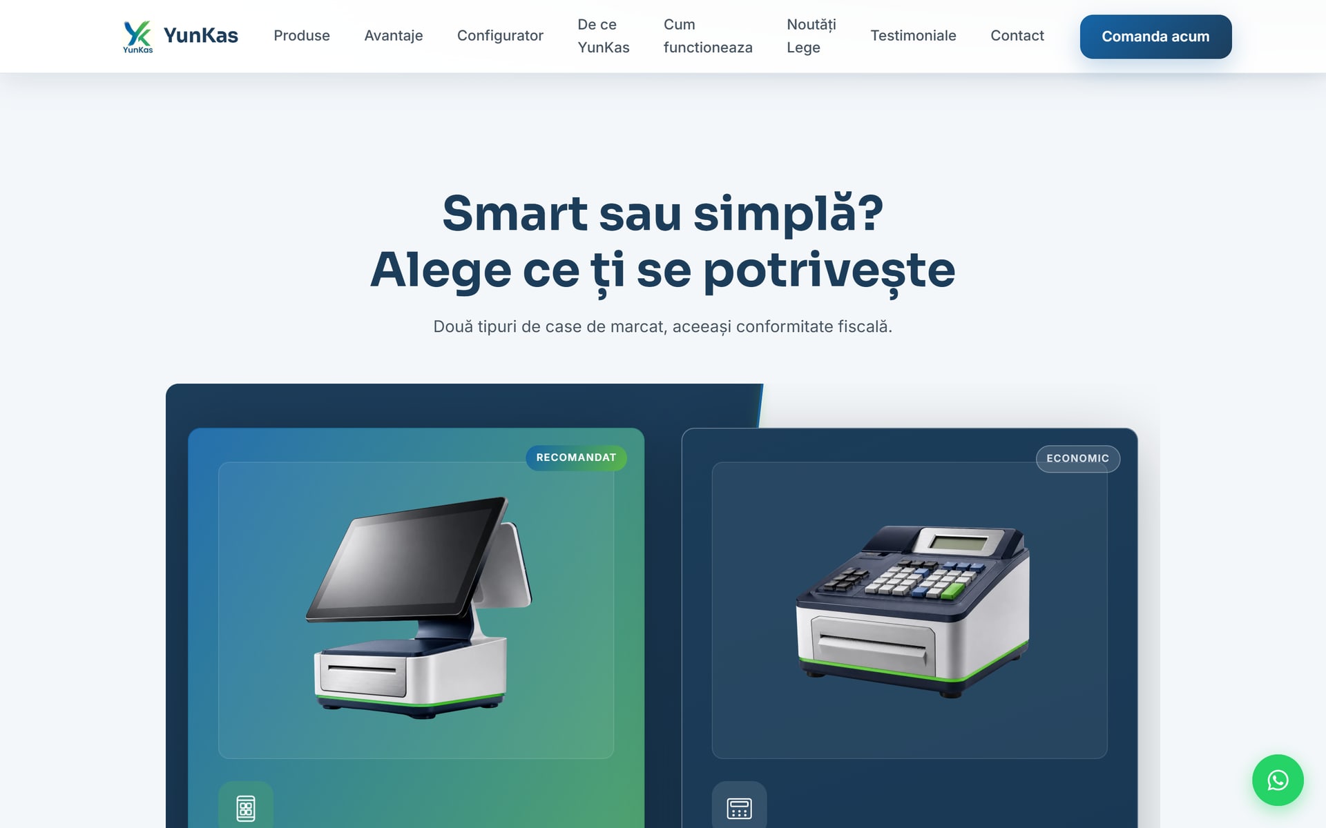 YunKas — case de marcat fiscale, prezentare & configurator 3D