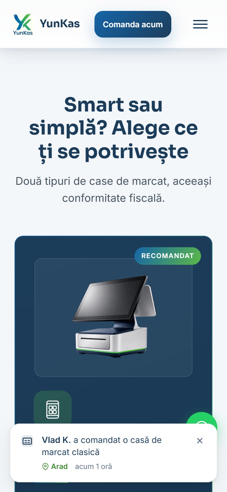 YunKas — case de marcat fiscale, prezentare & configurator 3D