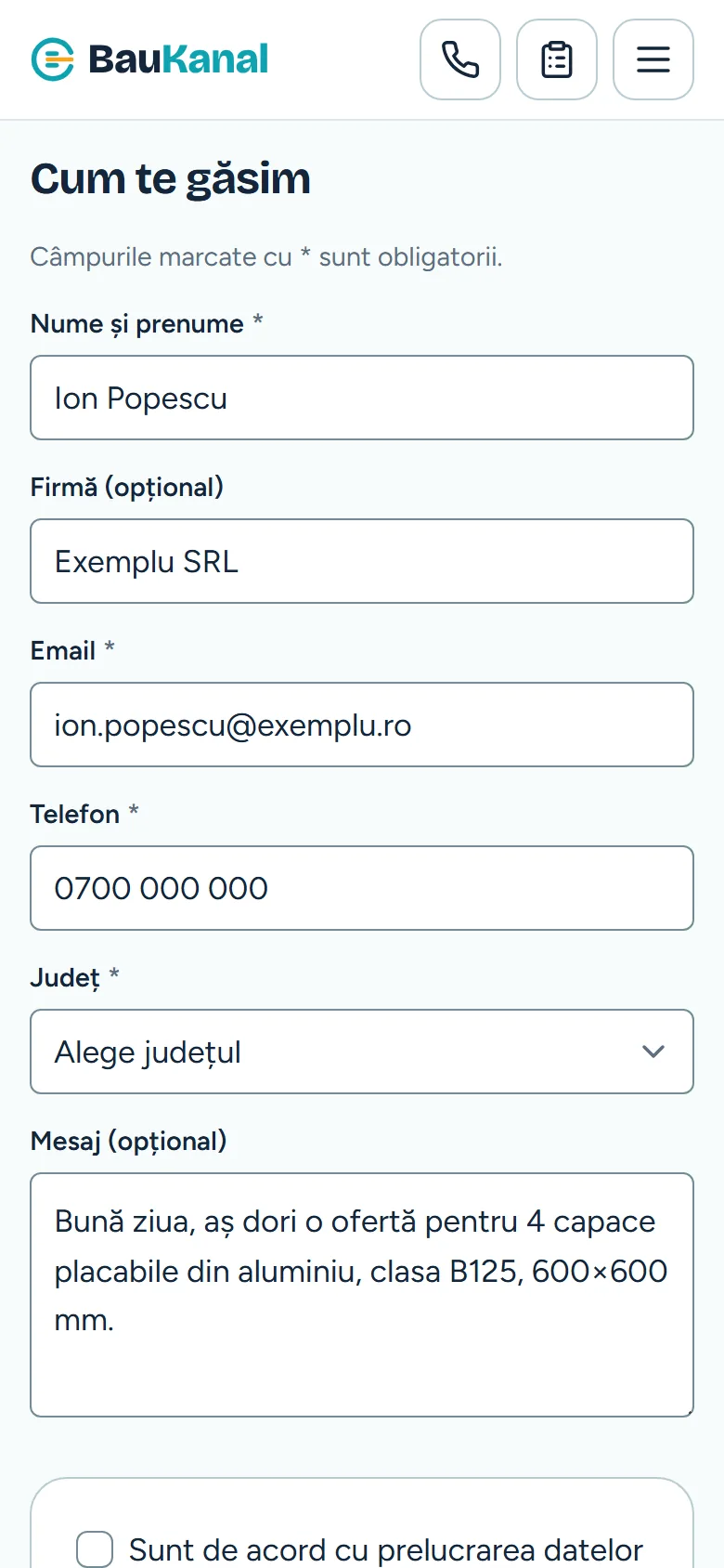 BauKanal – catalog B2B și cereri de ofertă